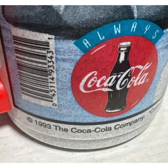 Vintage 1993 Coca-Cola Polar Bear Travel Mug With Red Lid & Handle - Picture 4 of 11